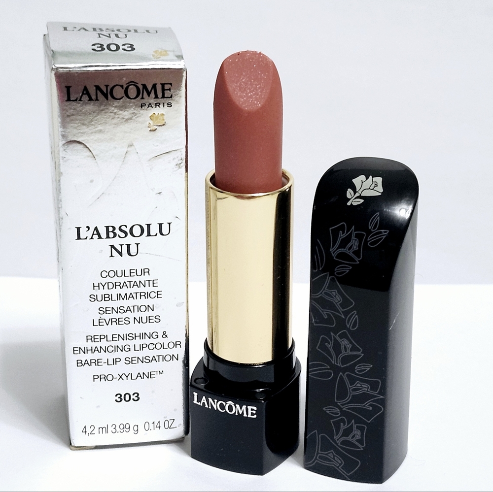Lancome 303 Rose Caresse Labsolu Nu Lipstick Bare lip sensation